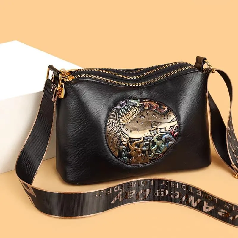 Royal Elephant Sling Bag (Black)