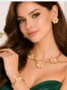 Golden Bloom Floral Necklace Set