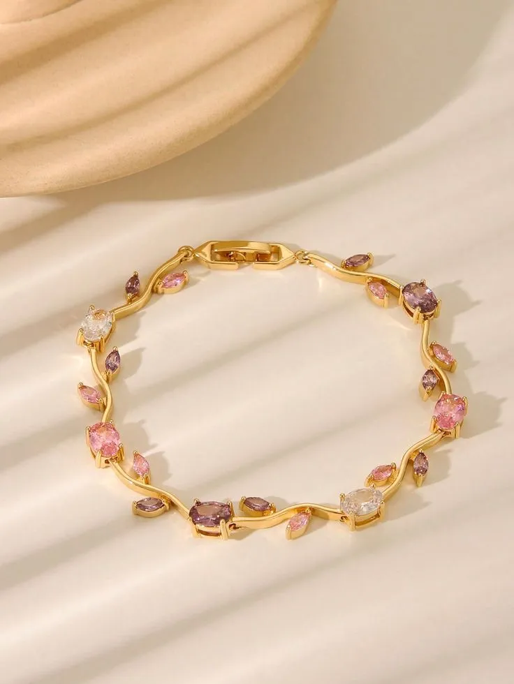 Lavender Blush Crystal Bracelet