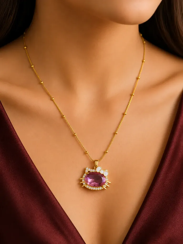 Pink Kitty Pendant