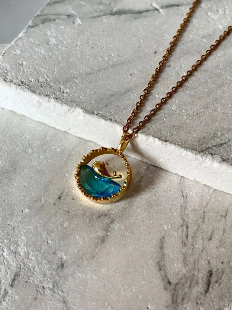 Blue Wave Dolphin Pendent