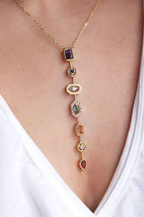 Starlit Gem Drop Pendent