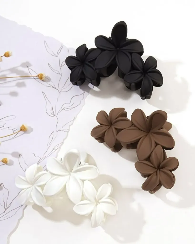 Blossom Matte Claw Clip – Pack of 3