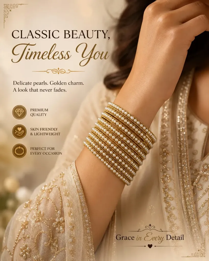 Golden Pearl Bangles